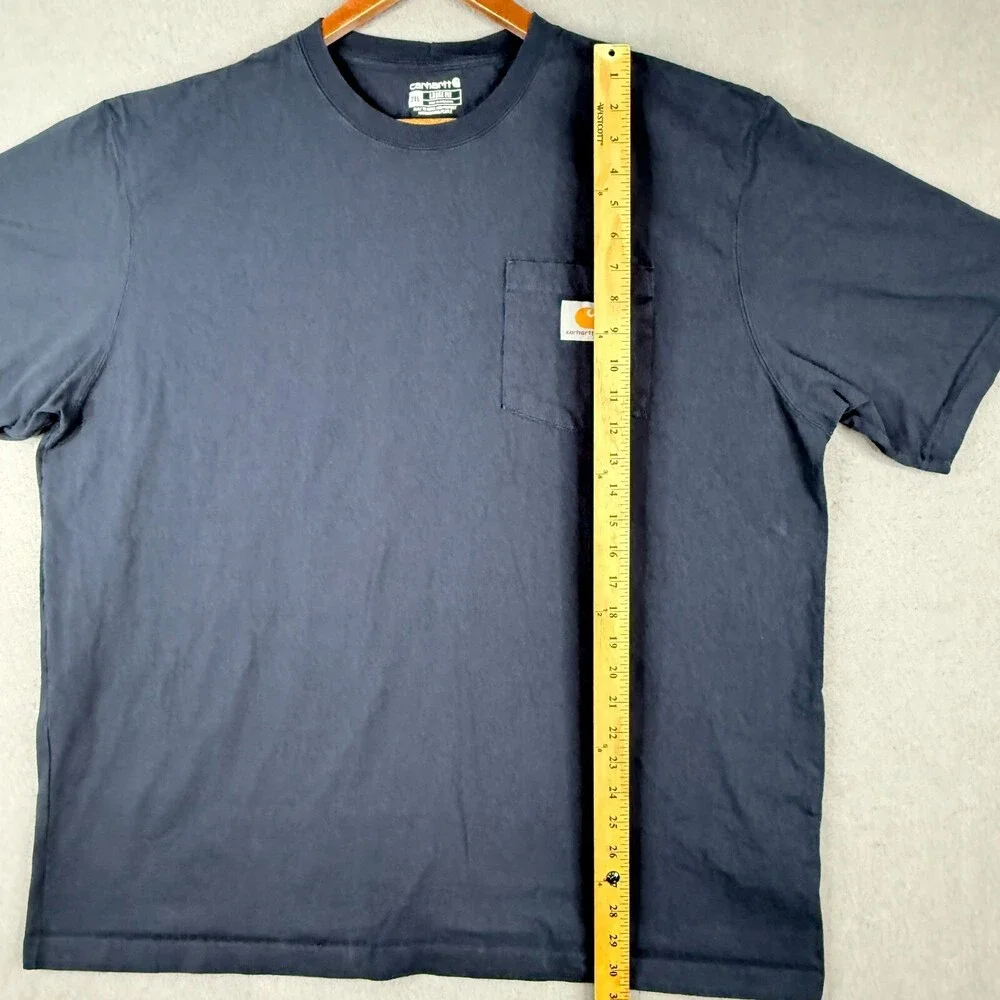 Carhartt Shirt Mens 2XL Loose Fit Blue Short Sleeve Pocket Tee Outdoors Work - Picture 4 of 9